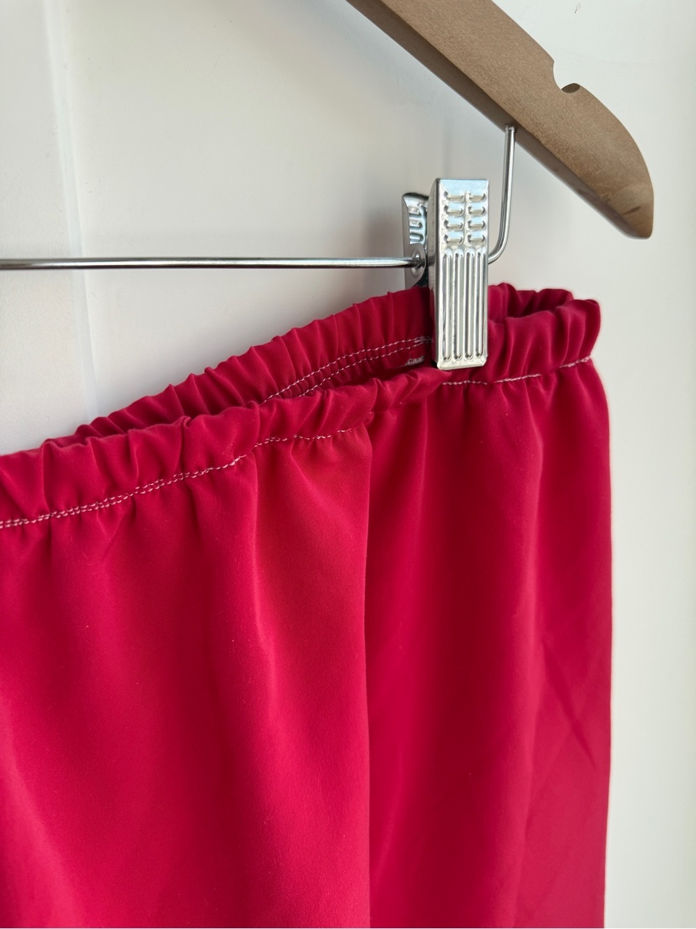 2 Piece Set | Vintage 80s/90s Red Satin Pajama Set Lace Trim Size L - Picture 8 of 8